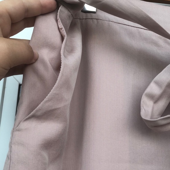 Wide Leg Pale Pink Tie Up Pants - Picture 5 of 11